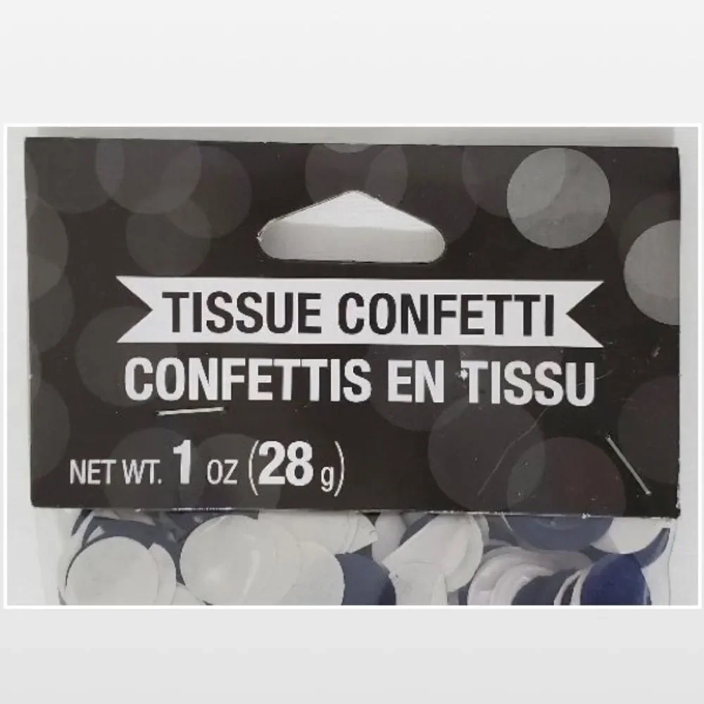 New Confetti Blue White Round Circles Party Home Table Top Decoration NWT